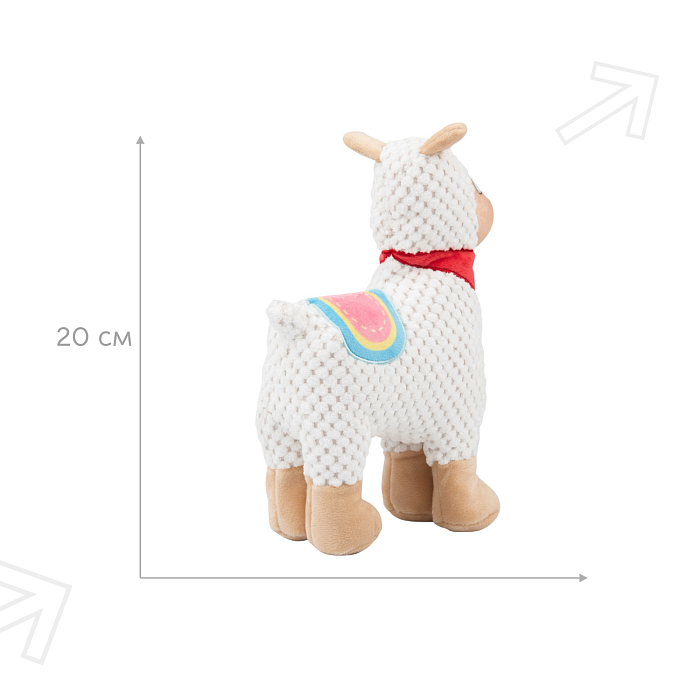 Игрушка Mr.Kranch для собак Лама плюшевая с пищалкой 20 см белая СКИДКА 40%