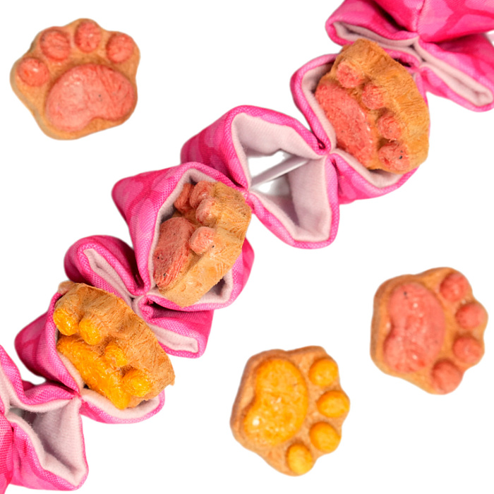 Игрушка Mr.Kranch для собак Жираф с карманами под лакомство 36 см розовая СКИДКА 40%