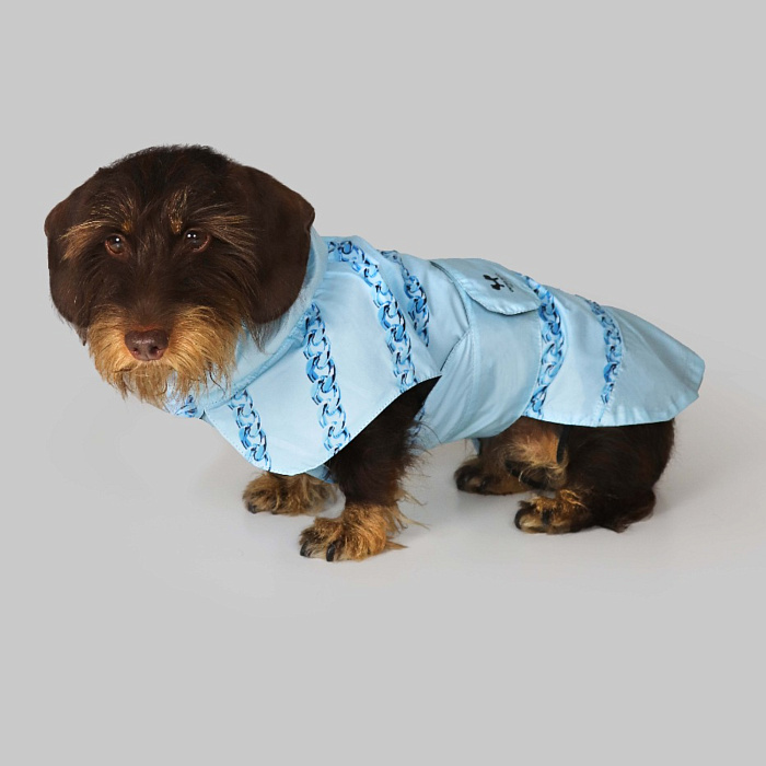 Дождевик United Pets для собак Easy 32, голубой с голубым рисунком СКИДКА 30%