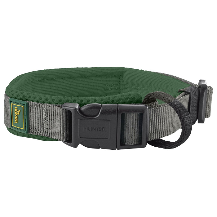 Ошейник Hunter Maldon для собак 55-65 см, размер XL, зеленый/серый