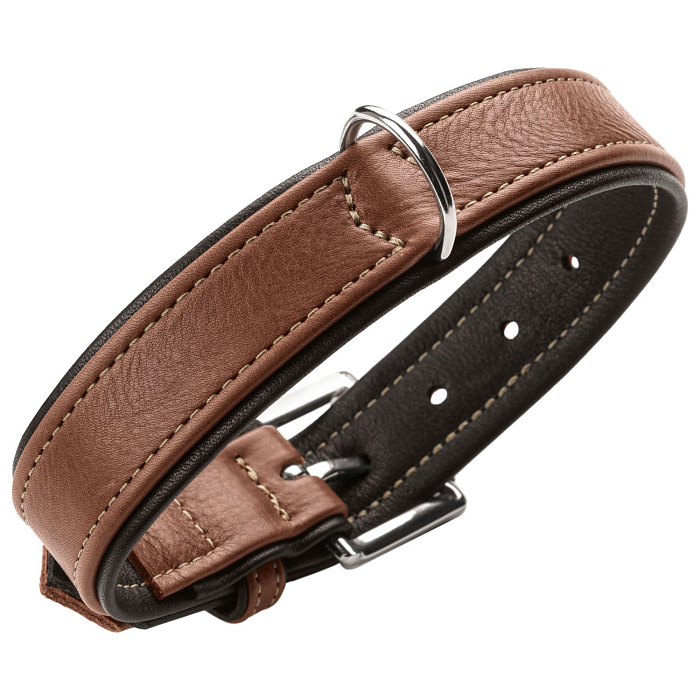 Ошейник Hunter Canadian UP для собак, обхват 42-48 см, длина 55 см, коньячно-черный