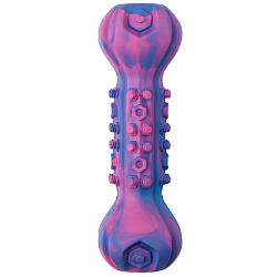 Игрушка Mr.Kranch для собак Гантель дентальная с пищалкой 22 см разноцветная не ароматизированная