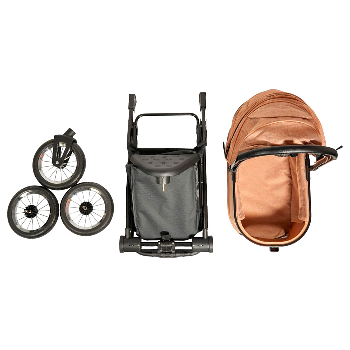 Коляска прогулочная Mr.Kranch повышенной проходимости для собак и кошек (макс. нагрузка 15 кг) бежевая