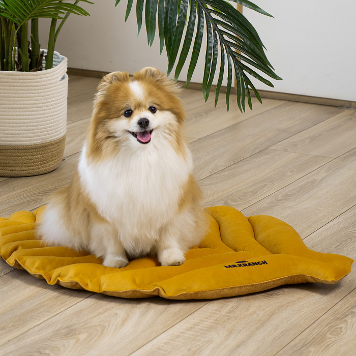 Лежанка Mr.Kranch для собак Листочек большая размер 120х73х6см охра
