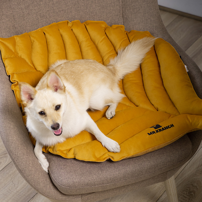 Лежанка Mr.Kranch для собак Листочек большая размер 120х73х6см охра