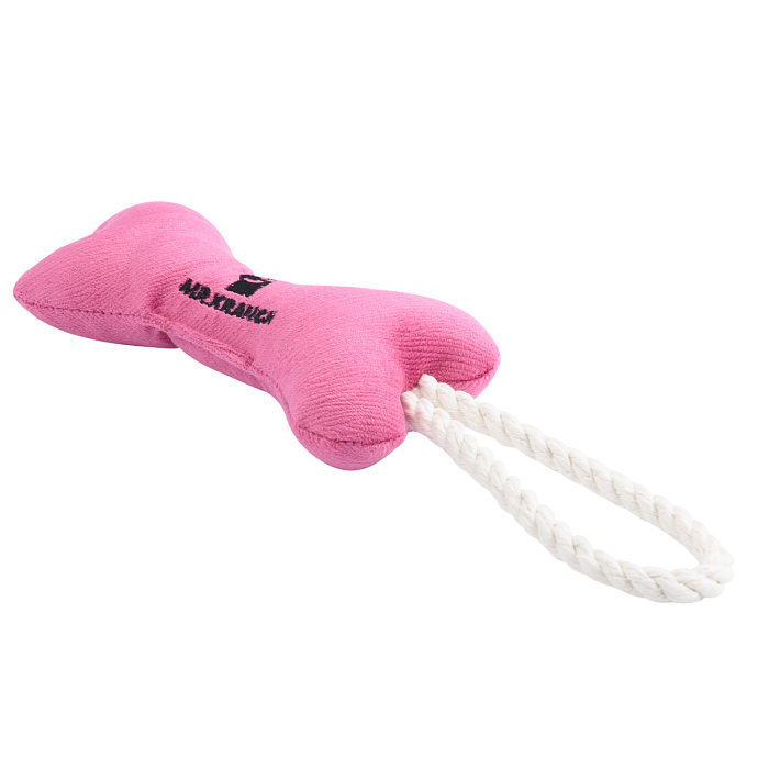 Игрушка Mr.Kranch для собак мелких и средних пород Косточка с канатом 31х9х4см нежно-розовая