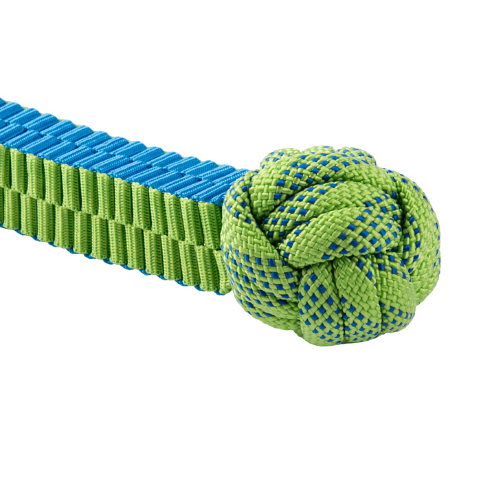 Игрушка Mr.Kranch для собак Плетеный жгут с мячом 13 см зеленая