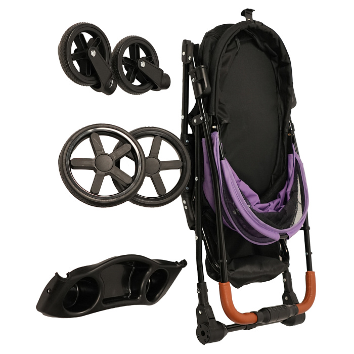 Коляска прогулочная Mr.Kranch для собак и кошек (макс. нагрузка 15 кг) фиолетовая