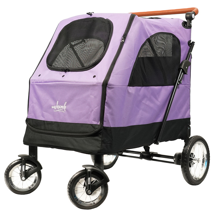 Коляска прогулочная Mr.Kranch для собак и кошек большая выставочная (макс. нагрузка 55 кг) фиолетовая