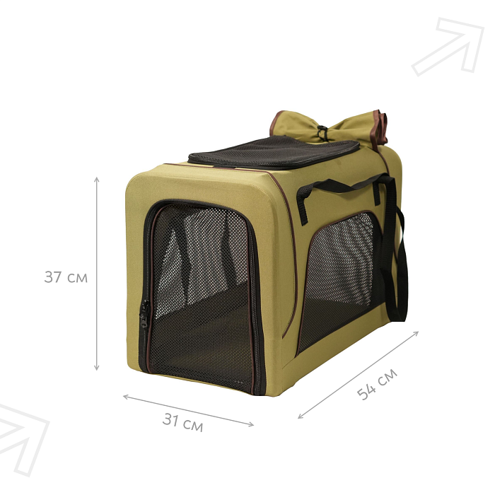 Коляска прогулочная Mr.Kranch для собак и кошек двойная (макс. нагрузка 10+10 кг) оливковая