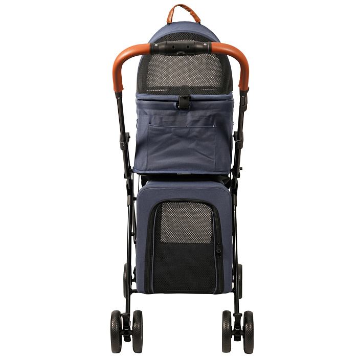 Коляска прогулочная Mr.Kranch для собак и кошек двойная (макс. нагрузка 10+10 кг) голубая