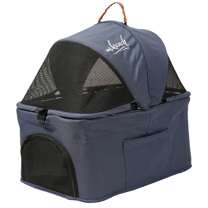 Коляска прогулочная Mr.Kranch для собак и кошек двойная (макс. нагрузка 10+10 кг) голубая