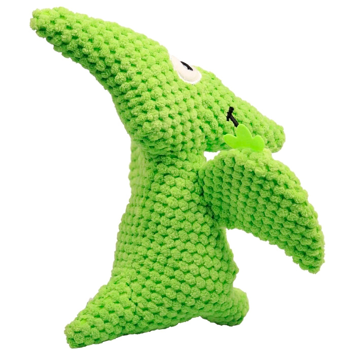 Игрушка Mr.Kranch для собак Птерозавр плюшевая с пищалкой 23 см зеленая