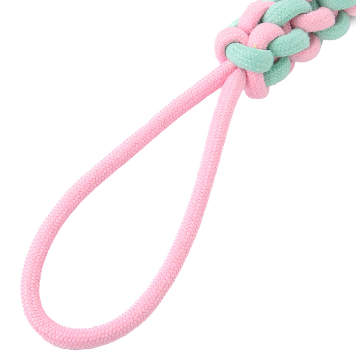 Игрушка Mr.Kranch для собак Жгут из каната 30*4 см розовая с голубым