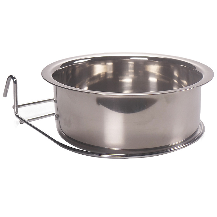 Миска Mr.Kranch из нержавеющей стали с креплением для клеток и вольеров 600 мл