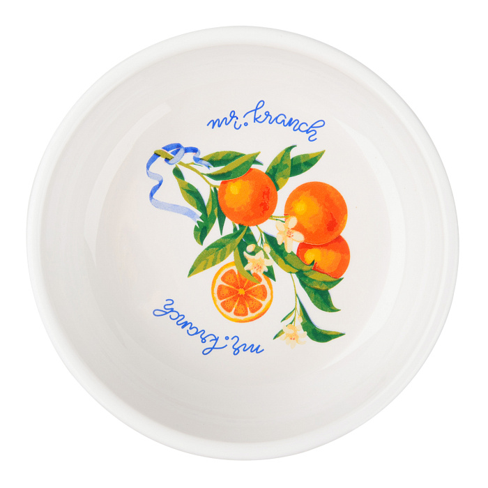 Миска Mr.Kranch для собак и кошек из фарфора Апельсины 350мл белая
