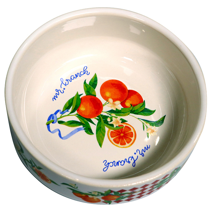 Миска Mr.Kranch для собак и кошек из фарфора Апельсины 450мл белая