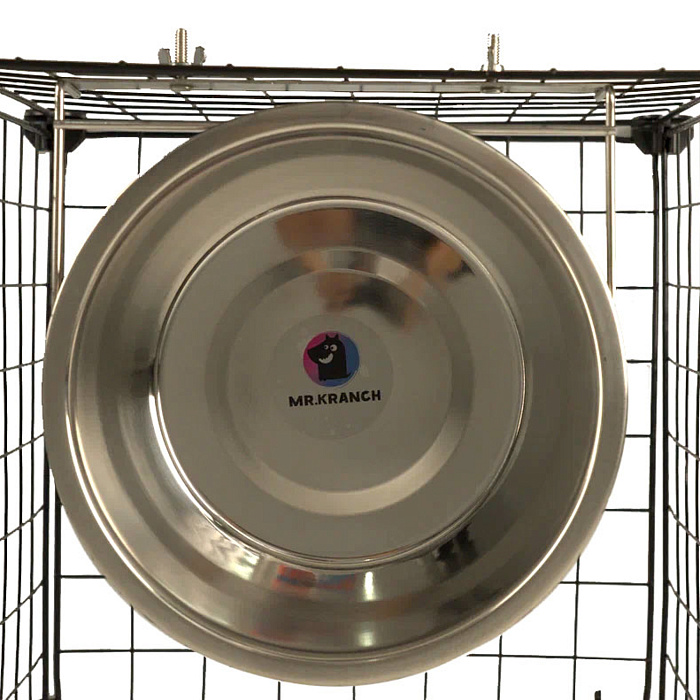 Миска Mr.Kranch из нержавеющей стали с креплением для клеток и вольеров на болтах 300 мл