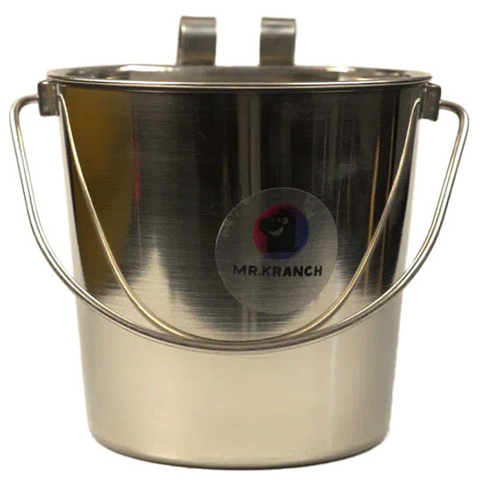 Ведро Mr.Kranch из нержавеющей стали с креплением для клеток и вольеров 6800 мл