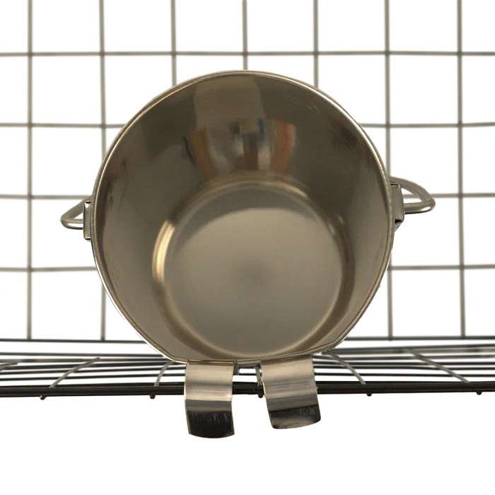 Ведро Mr.Kranch из нержавеющей стали с креплением для клеток и вольеров 6800 мл