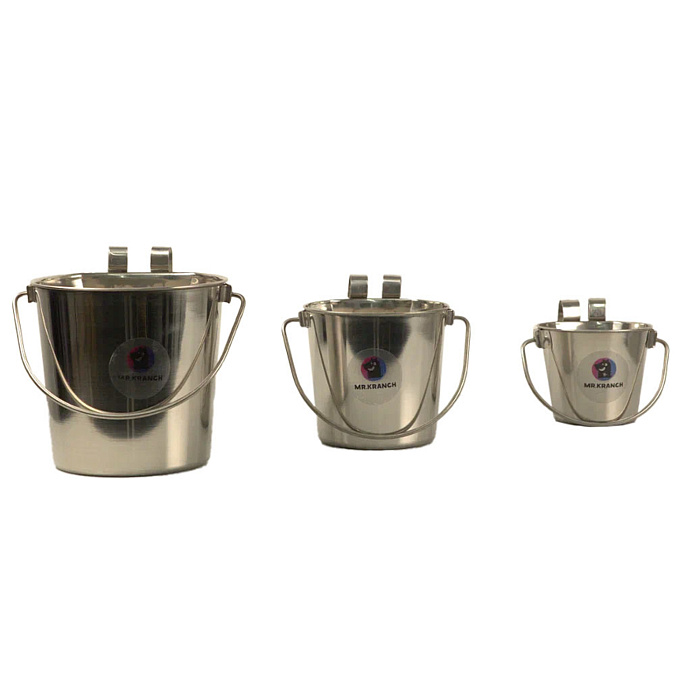 Ведро Mr.Kranch из нержавеющей стали с креплением для клеток и вольеров 9800 мл