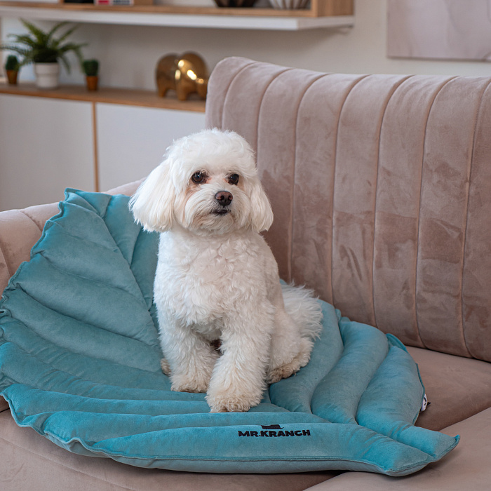 Лежанка Mr.Kranch для собак Листочек средняя размер 90х65х5см мятная