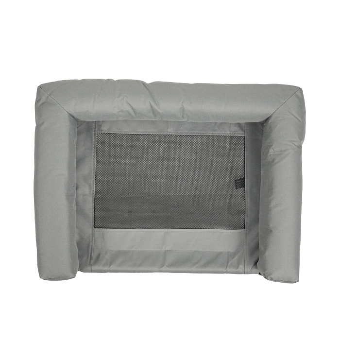 Лежанка-шезлонг каркасная для собак Mr.Kranch Elevated с мягкими бортиками малая 62х47х27 см серая