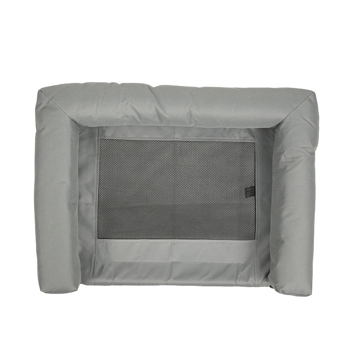 Лежанка-шезлонг каркасная для собак Mr.Kranch Elevated с мягкими бортиками средняя 81х63х27 см серая