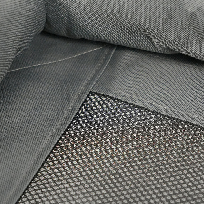 Лежанка-шезлонг каркасная для собак Mr.Kranch Elevated с мягкими бортиками средняя 81х63х27 см серая