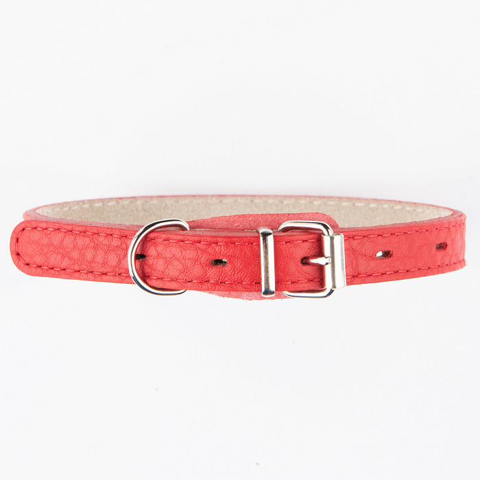 Ошейник Mr.Kranch для собак из натуральной кожи прямой 29-35см красный СКИДКА 40%