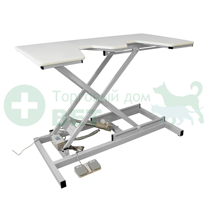 ТД ВЕТ Стол для УЗИ без дверец VETBOT-74, столешница пластик, электропривод, 1320x720x(300- 1050)h мм (каркас белый)