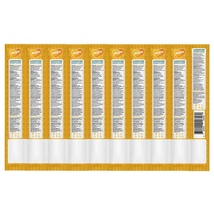 Лакомство Мнямс лакомые палочки для кошек из цыпленка и печени 10х5 г