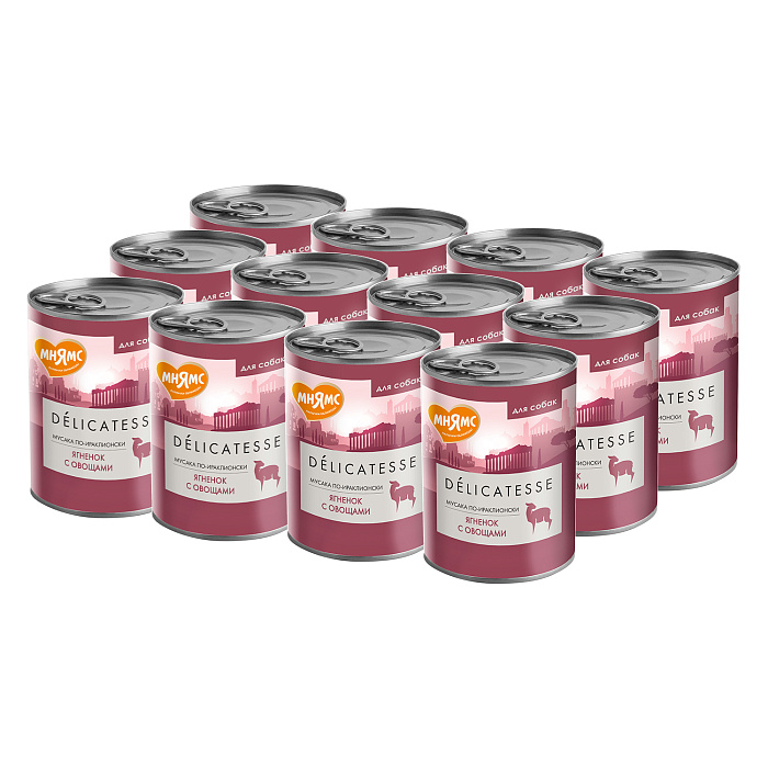 Влажный корм Мнямс Деликатес Паштет из ягненка с овощами для собак всех пород "Мусака по-ираклионски" 400 г