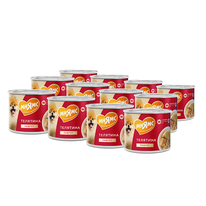 Влажный корм Мнямс На каждый день Паштет из телятины для собак «ФИТНЕС» 200 г