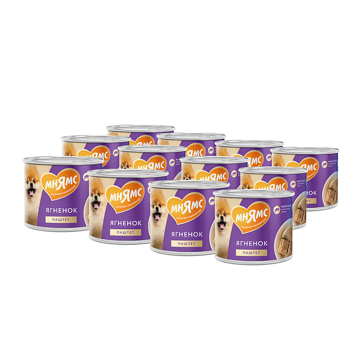 Влажный корм Мнямс На каждый день Паштет из ягненка для собак «КРАСИВАЯ ШЕРСТЬ» 200 г