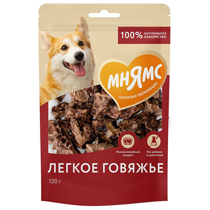 Лакомство Мнямс На каждый день для собак Легкое говяжье 120 г