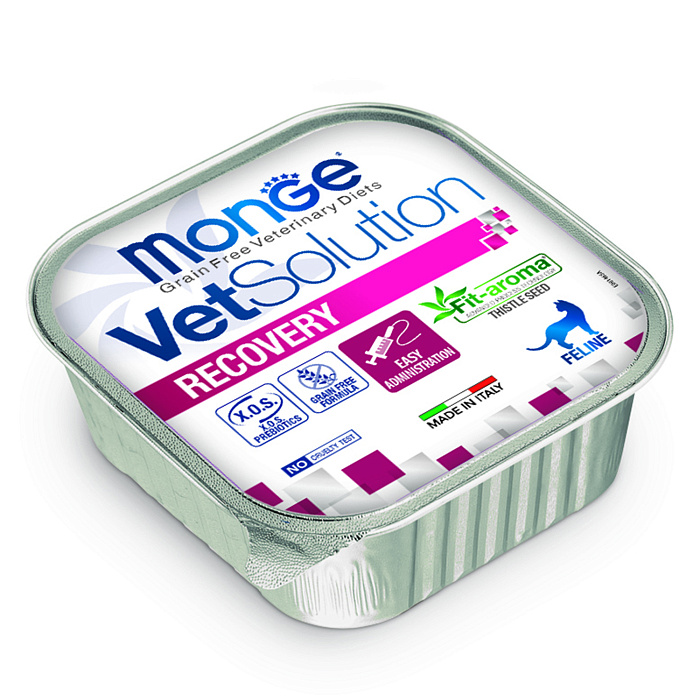 Диетический корм Monge VetSolution Cat Recovery Рекавери для кошек при восстановлении питания в период выздоровления 100 г