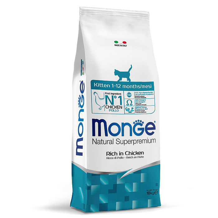 Сухой корм Monge Cat Daily Line для котят и беременных кошек, из курицы 10 кг