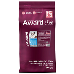 Сухой корм AWARD SPECIAL CARE Sensitive Skin&Coat для взрослых кошек для здоровой кожи и шерсти со свежей белой рыбой 10кг