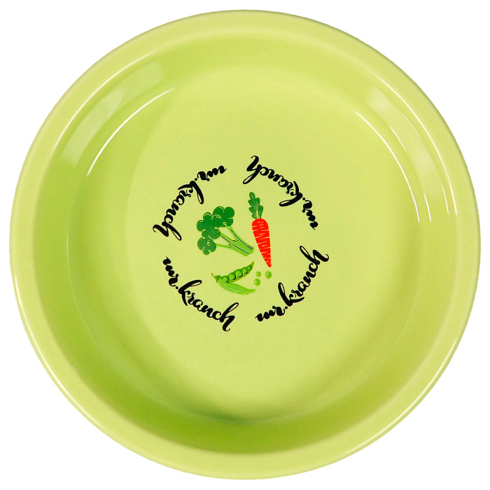 Миска Mr.Kranch керамическая для кошек 200 мл Овощи салатовая