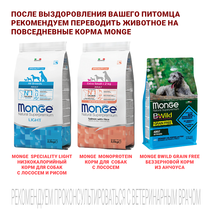 Диетический корм Monge VetSolution Dog Cardiac Кардиак для собак при заболеваниях сердца 2 кг