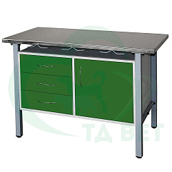 ТД ВЕТ Стол ветеринарный универсальный СВУ-3.07,столеш.нерж. сталь 1300х600х900 мм (фасад папоротник)