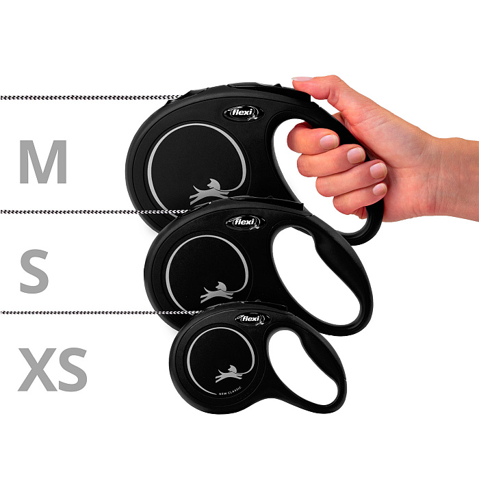 flexi рулетка New Classic XS (до 8 кг) 3 м трос черная