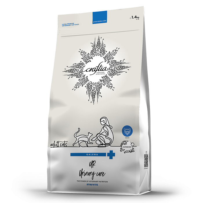 Ветеринарная диета CRAFTIA GALENA CAT URINARY CARE Уринари для кошек для растворения струвитных камней 1,4 кг