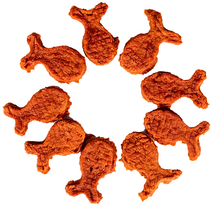 Wanpy Dog лакомые кусочки из нежного лосося в форме рыбок 100 г