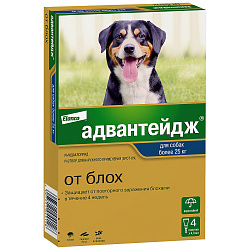 Bayer Адвантейдж 400 для собак 25-40 кг от блох (4 пипетки х 4 мл)