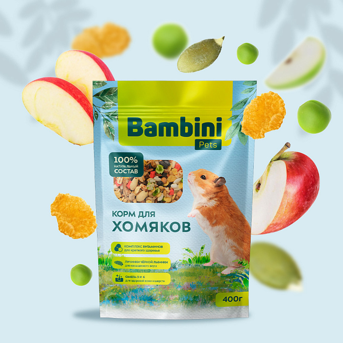 Корм Bambini Pets для хомяков, 400 г