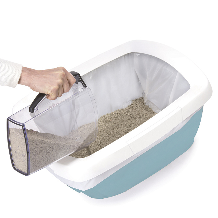 IMAC туалет-лоток для кошек FUNNY с высокими бортами 62х49,5х33h см, синий