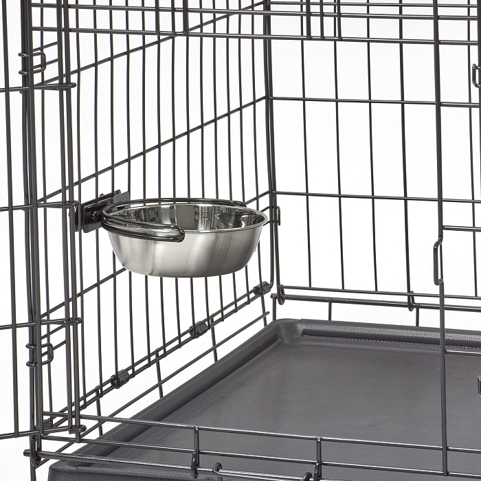 Миска MidWest для собак, для клеток и вольеров 600 мл нержавеющая сталь