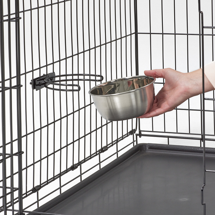 Миска MidWest для собак, для клеток и вольеров 950 мл нержавеющая сталь